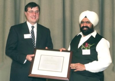 Receiving a Distinguished Leadership Award from IIT Chicago.